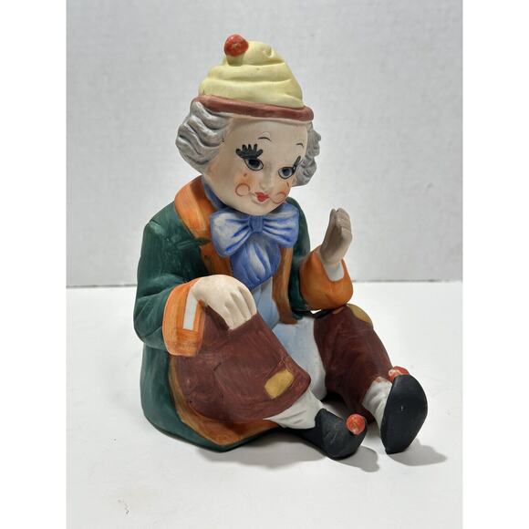 Vintage Ceramic Clown Music Box Peanuts Characters Winitty Design 1972 Rotates - Picture 8 of 8